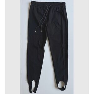 THEORY Pull On Stirrup Pant Womens Small Black Elastic Waist Drawstring